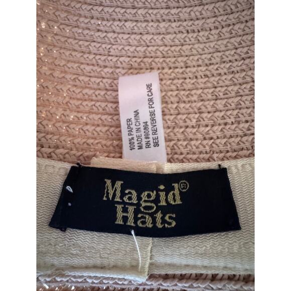 Magid Hats Pink Wide Brim Sun Hat with Animal Print Scarf, 4" Brim - Picture 5 of 8